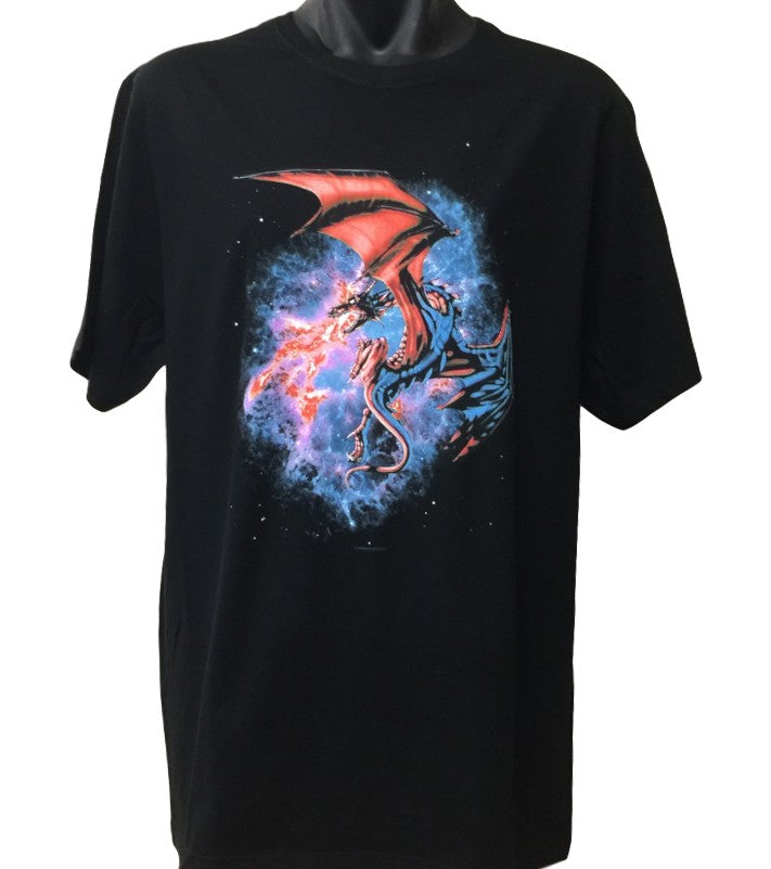 Space Dragon T-Shirt (Black, Regular and Big Sizes)