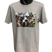 Cow Selfie T-Shirt (Grey, Regular and Big Sizes)
