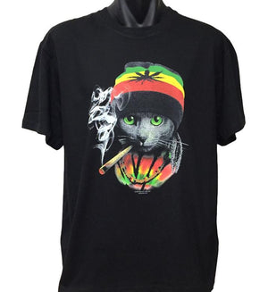 Rasta Cat T-Shirt (Regular and Big Sizes)