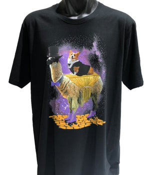 Discounted - Corgi Express Llama T-Shirt (Black) - Size XL