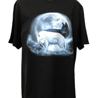 Yin Yang Wolves T-Shirt (Black, Regular and Big Sizes)