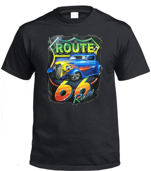 Discounted - Route 66 Racing T-Shirt (Black) - Size Large