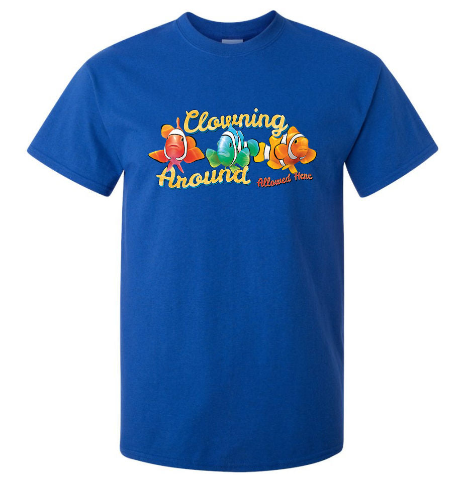 Clowning Around Clownfish T-Shirt (Royal Blue, Regular and Big Sizes)