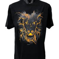 Glow Lion Face T-Shirt (Black, Regular and Big Sizes)