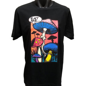 Eat Me Mushroom T-Shirt (Black, Regular and Big Sizes)