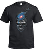 Spaced Out Skull T-Shirt (Black, Regular and Big Sizes)