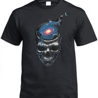 Spaced Out Skull T-Shirt (Black, Regular and Big Sizes)