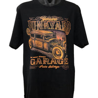 Junkyard Garage Rat Rod T-Shirt (Black, Regular and Big Sizes)