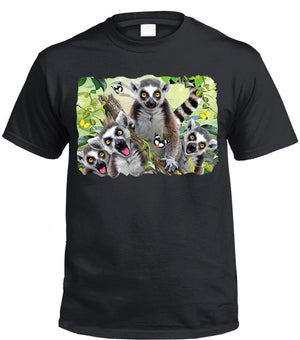 Lemur Selfie T-Shirt (Black, Regular and Big Sizes)