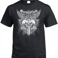 Revolution Skulls T-Shirt (Black, Regular and Big Sizes)