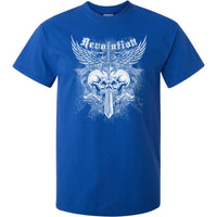 Revolution Skulls T-Shirt (Royal Blue, Regular and Big Sizes)