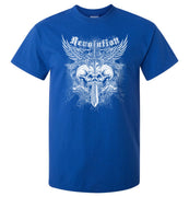 Revolution Skulls T-Shirt (Royal Blue, Regular and Big Sizes)