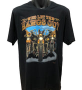 Who Let The Hawgs Out Biker T-Shirt (Black)