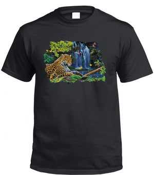 Jaguar Jungle T-Shirt (Black, Regular and Big Sizes)
