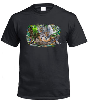 Tiger Falls T-Shirt (Black, Regular and Big Sizes)