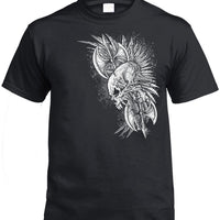 Winged Skull Axe T-Shirt (Black, Regular and Big Sizes)