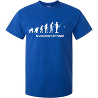 Evolution of Man Fishing T-Shirt (Royal Blue, Regular and Big Sizes)