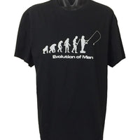 Evolution of Man Fishing T-Shirt (Black, Regular and Big Sizes)