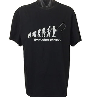 Evolution of Man Fishing T-Shirt (Black, Regular and Big Sizes)