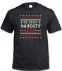 Naughty Boy Ugly Christmas Sweater T-Shirt (Black,)