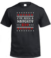 Naughty Boy Ugly Christmas Sweater T-Shirt (Black, Regular and Big Sizes)