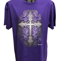Gothic Cross T-Shirt (Purple, Regular & Limited Big Sizes)