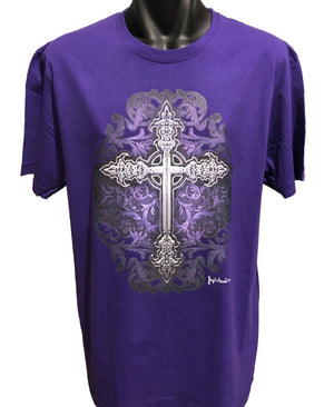 Gothic Cross T-Shirt (Purple, Regular & Limited Big Sizes)