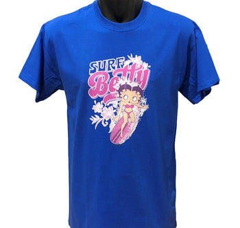 Discounted - Betty Boop Surf T-Shirt (Royal Blue) - Size Small