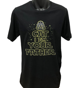 Cat I Am Your Father Sci-Fi T-Shirt (Black, Regular and Big Sizes)