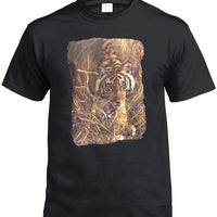 Tall Grass Tiger T-Shirt (Black, Regular and Big Sizes)