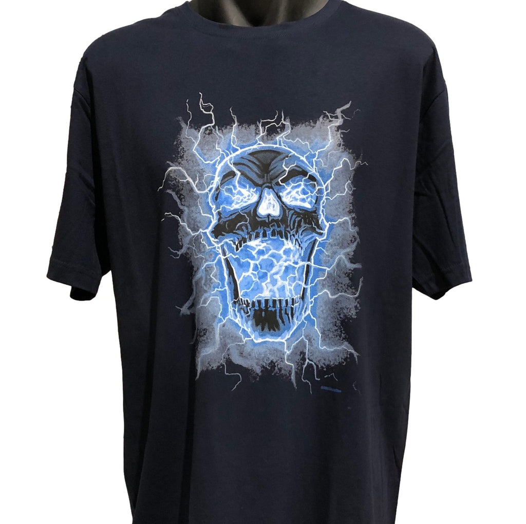 Electric Skull T-Shirt (Navy, Regular and Big Sizes)