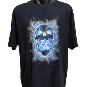 Electric Skull T-Shirt (Navy, Regular and Big Sizes)