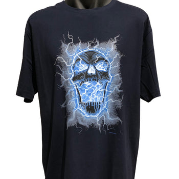 Discounted - Electric Skull T-Shirt (Navy) - Size 2XL
