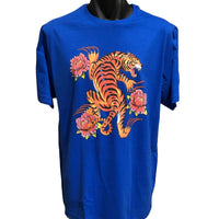 Tiger Tattoo T-Shirt (Royal Blue, Regular and Big Sizes)