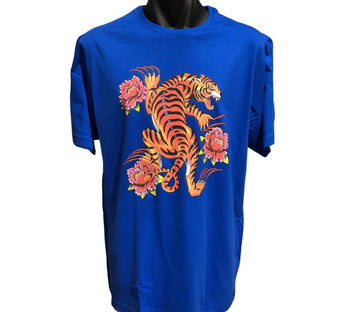 Discounted - Tiger Tattoo T-Shirt (Royal Blue) - Size Large