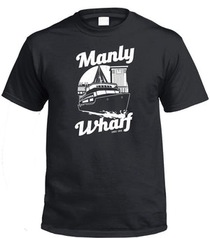 Manly Wharf Ferry T-Shirt (Black, Regular and Big Sizes)