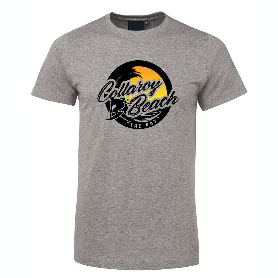 Collaroy Beach Surf T-Shirt (Marle Grey, Regular and Big Sizes)