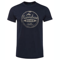 Narrabeen Beach Surf T-Shirt (Navy Blue, Regular and Big Sizes)