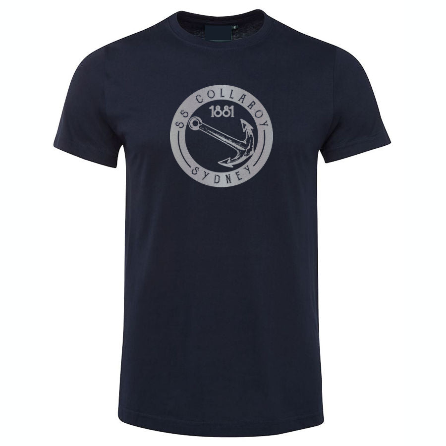 S.S. Collaroy Anchor Logo T-Shirt (Navy Blue, Regular and Big Sizes)