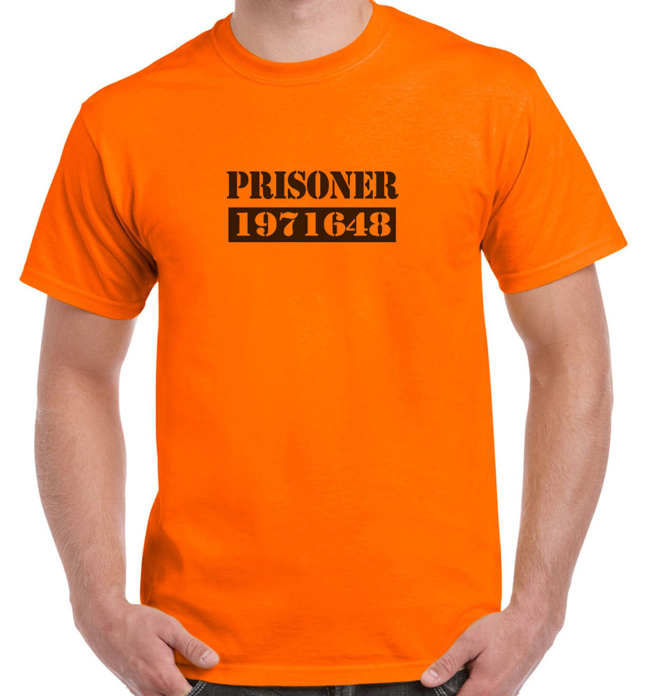 Escaped Prisoner T-Shirt (Orange/Fluro, Regular and Big Sizes)
