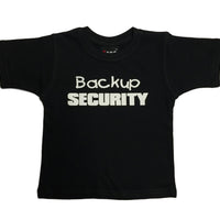 Childrens Backup Security T-Shirt (Black)
