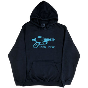 Ray-gun Pew Pew Retro Sci-Fi Hoodie (Black, Regular and Big Sizes)