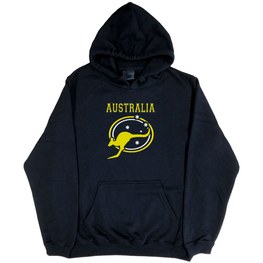 Australia Roo & Stars Hoodie (Black, Regular and Big Sizes)