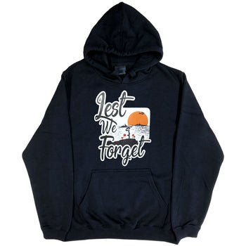 Lest We Forget Logo Hoodie (Black, Regular and Big Sizes)