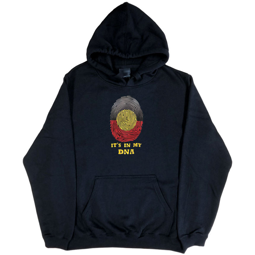 Aboriginal Flag In My DNA Hoodie (Black, Regular and Big Sizes) *New Size*