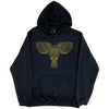 Celtic Owl Hoodie (Black with Metallic Gold Print, Regular and Big Sizes)