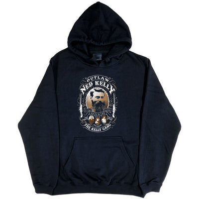 Ned Kelly Outlaw Gang Hoodie (Black, Regular and Big Sizes)