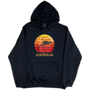 Kangaroo Sunset Australia Hoodie (Black)