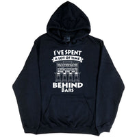 Spent a Lot of Time Behind Bars Pub Hoodie (Black)