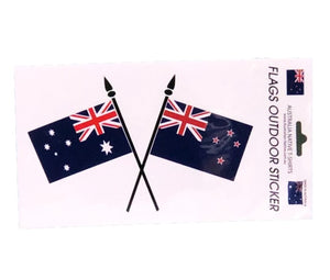 Australia Flag & New Zealand Flag Crossed Formation Sticker